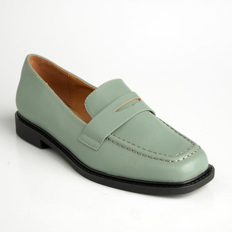 Brogues Madison Heart of New York | Madison Kim Loafer With Saddle Sage