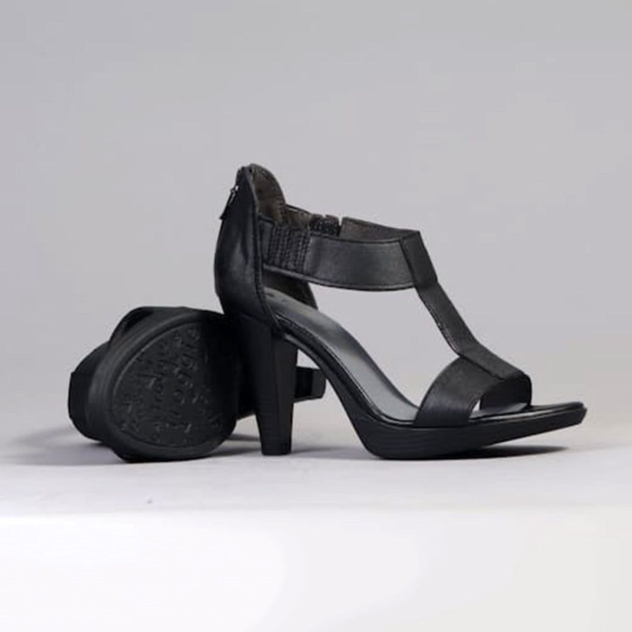 Heels Froggie | Froggie Mia 2 Leather Ankle Strap Heel Black