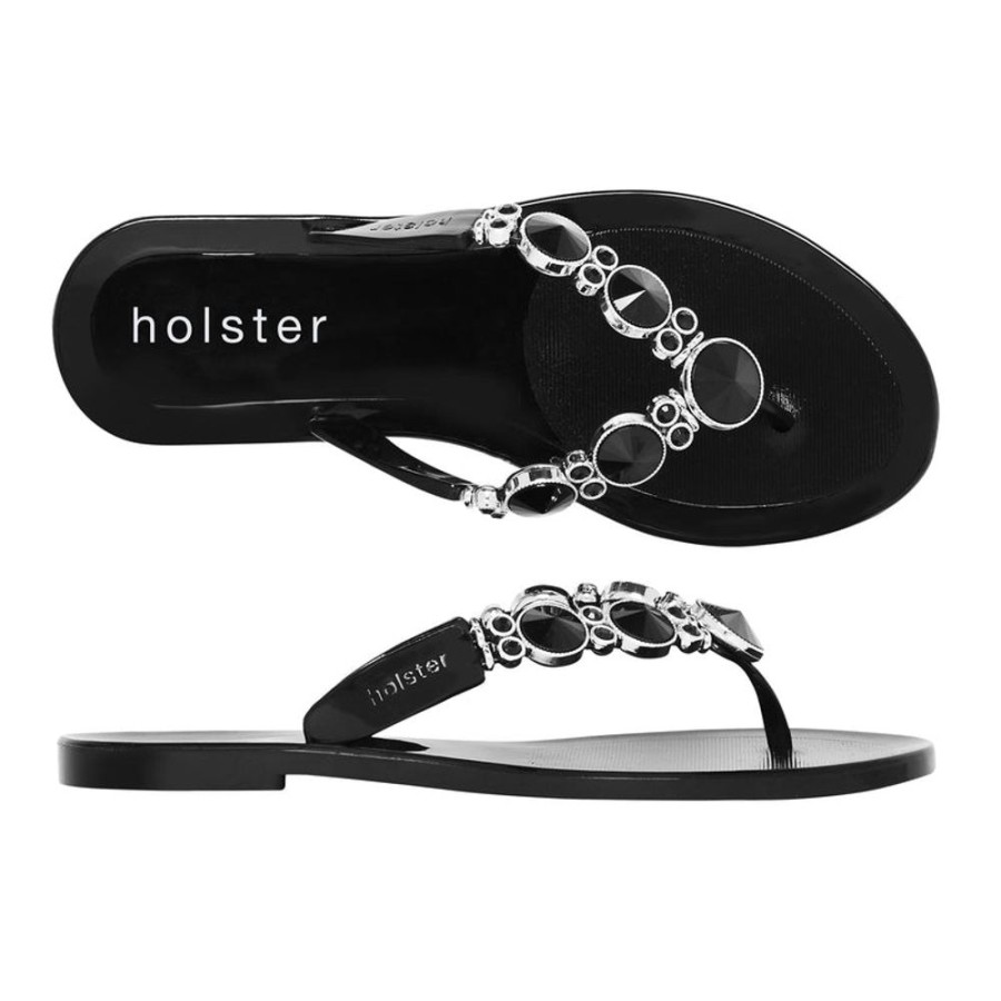 Slippers & Flats Holster | Holster Embellish Thong Black