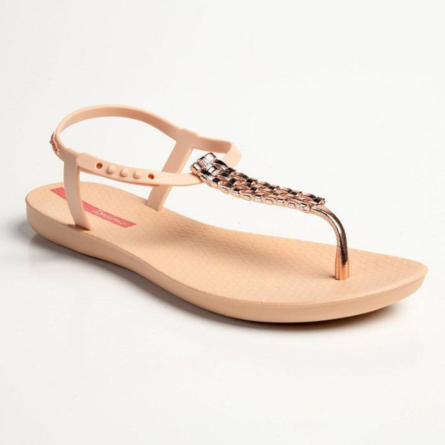 Sandals Ipanema | Ipanema Reba Glam Thong Sling Back Sandals Beige/Pink