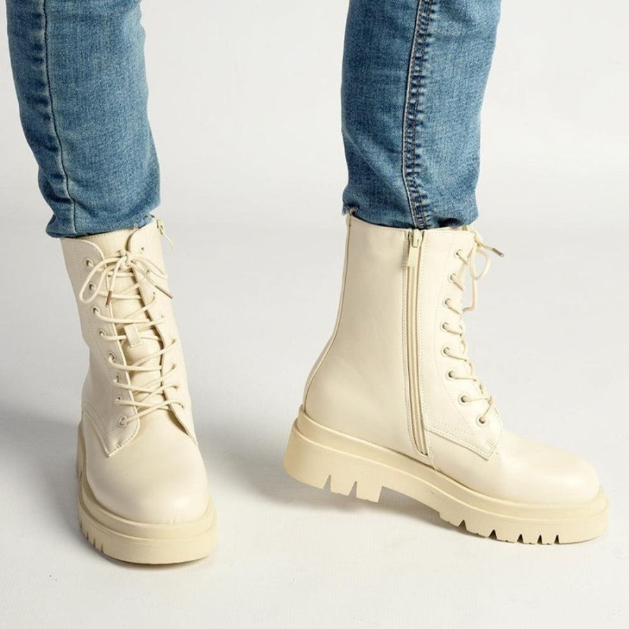 Boots Madison Heart of New York | Madison Kiki Chunky Military Boot White