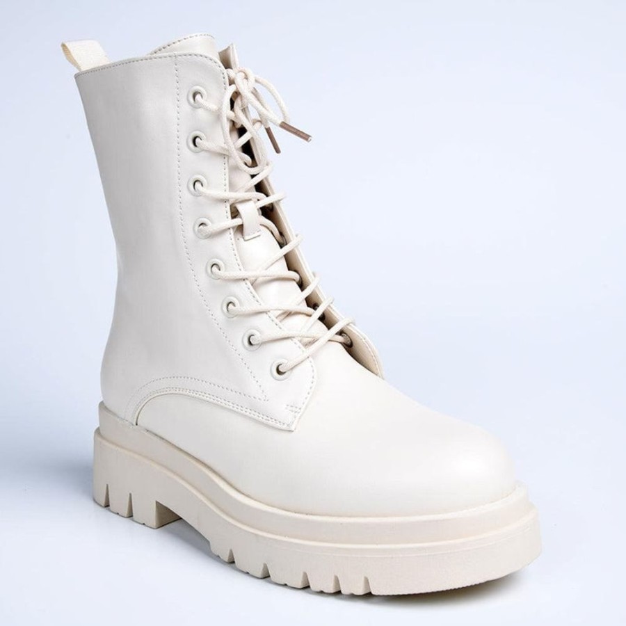 Boots Madison Heart of New York | Madison Kiki Chunky Military Boot White