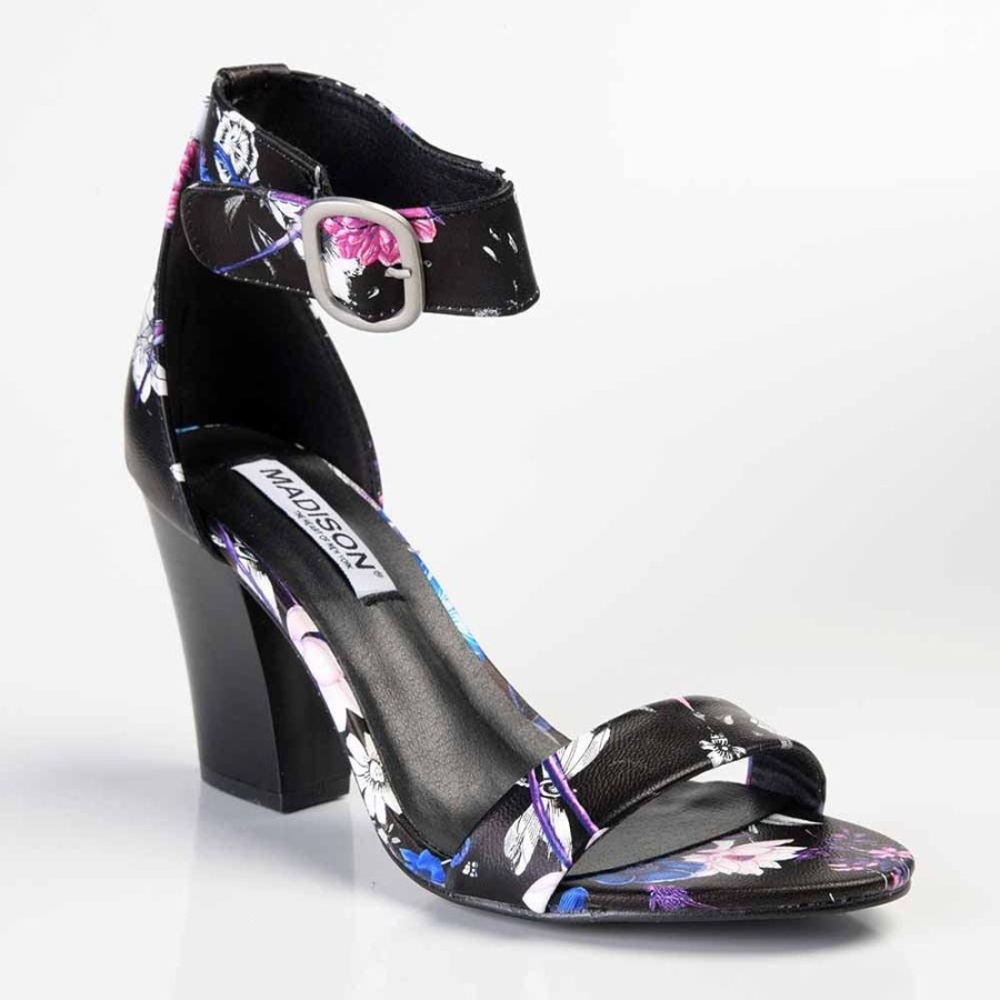 Heels Madison Heart of New York | Madison Allan 2 Ankle Strap Sandal Black Floral