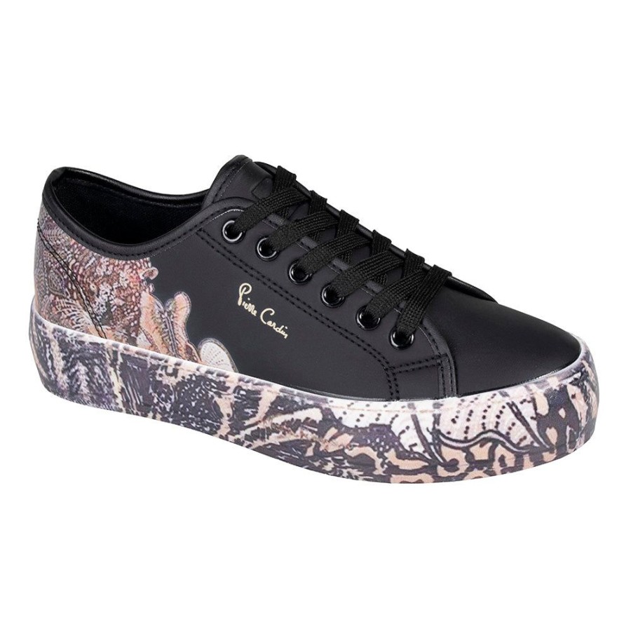 Sneakers Pierre Cardin | Pierre Cardin Jungle 1 Lace Up Sneaker Black Multi