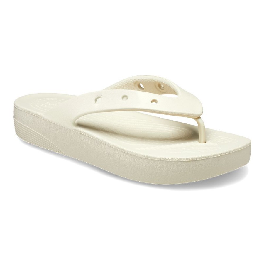 Sandals Crocs | Crocs Classic Thong Slip On Platform Sandal Bone