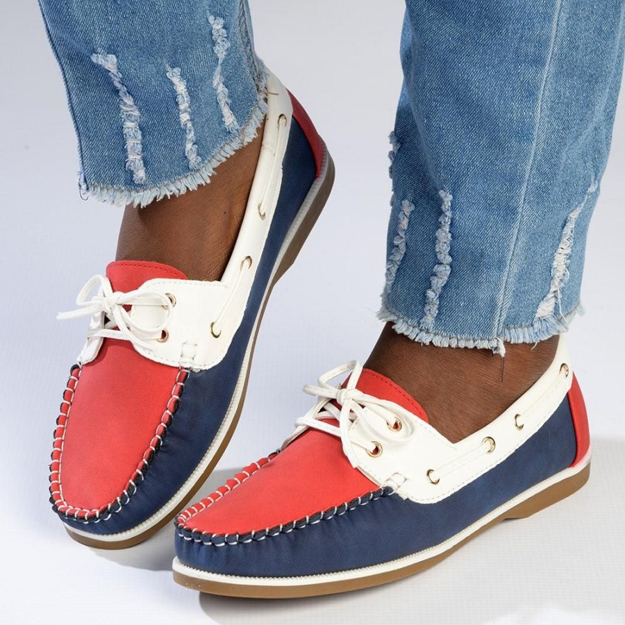 Brogues Hush Puppy | Hush Puppy Flat Docksider Red / Navy