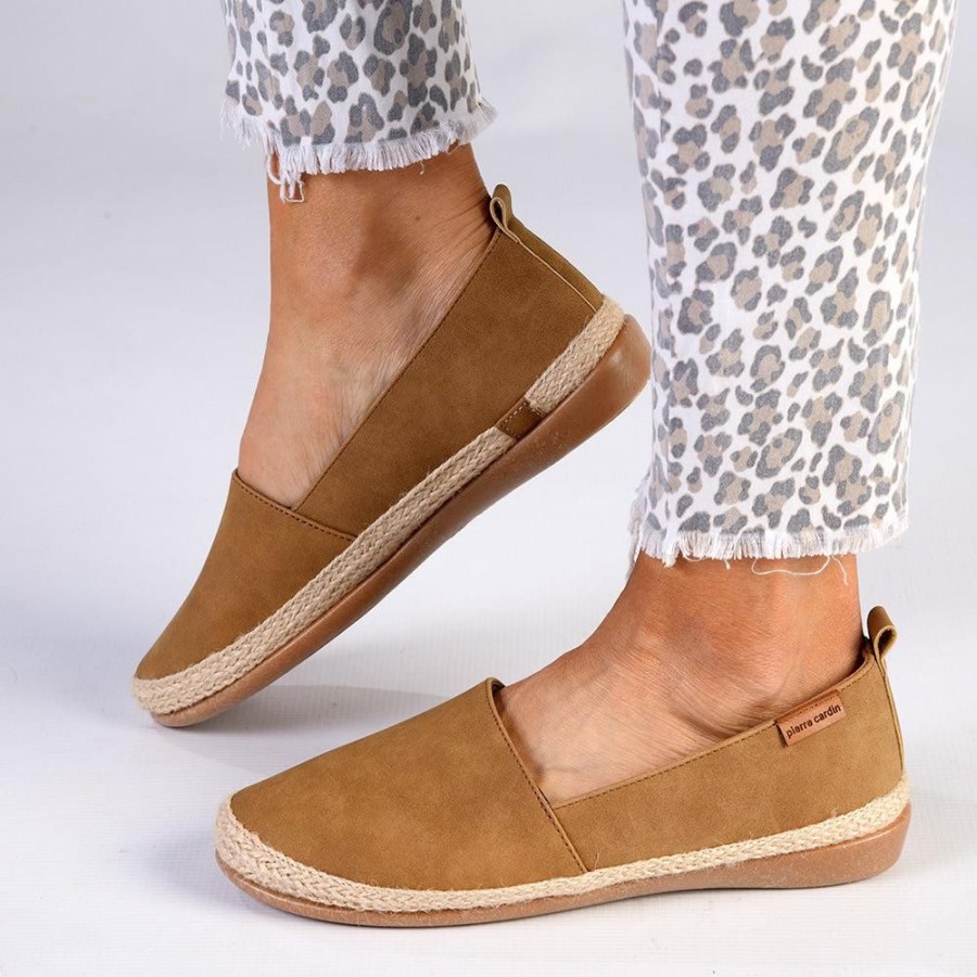 Slippers & Flats Pierre Cardin | Pierre Cardin St Tropez Espadrille Slip On Camel