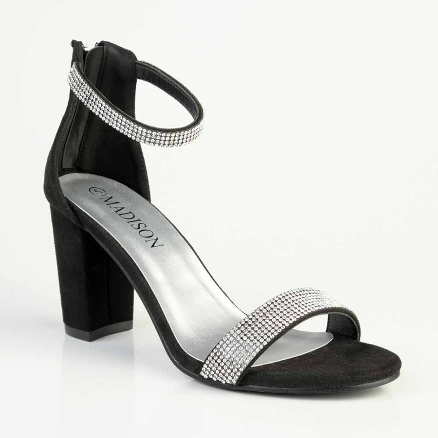 Sandals Madison Heart of New York | Madison Shay Closed Back Diamante Sandal Black