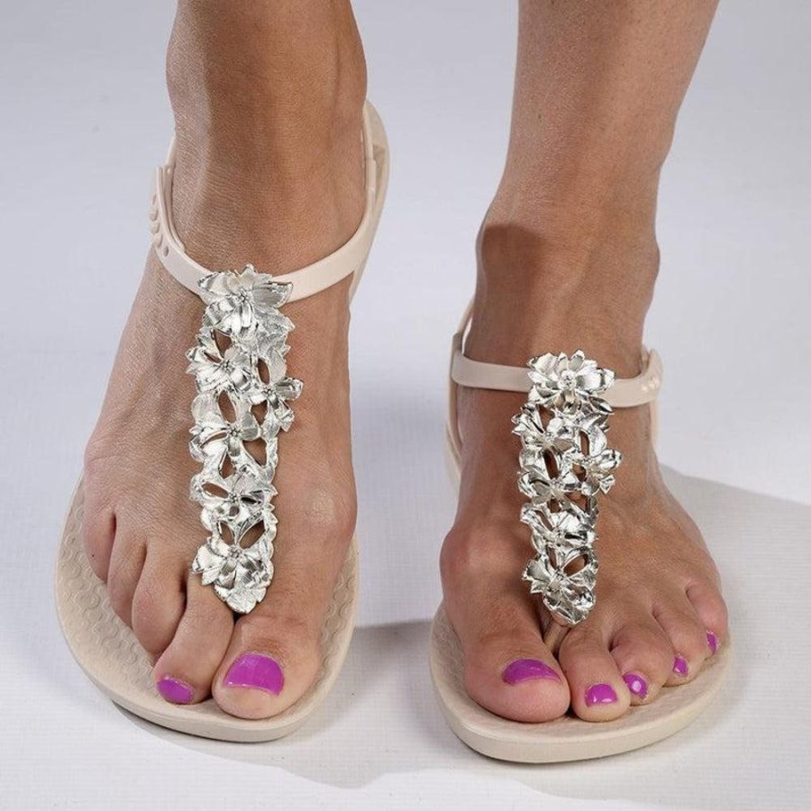 Slippers & Flats Ipanema | Ipanema Rose Glam Thong Sandals Beige