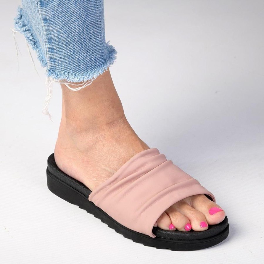 Sandals Seven7 | Cabo Ladies Flat Push In Sandal Pink