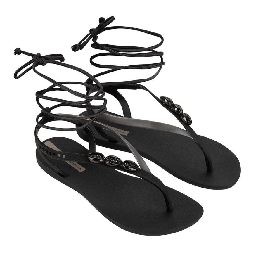 Sandals Ipanema | Ipanema Ankle Wrap Thong Sandals Black