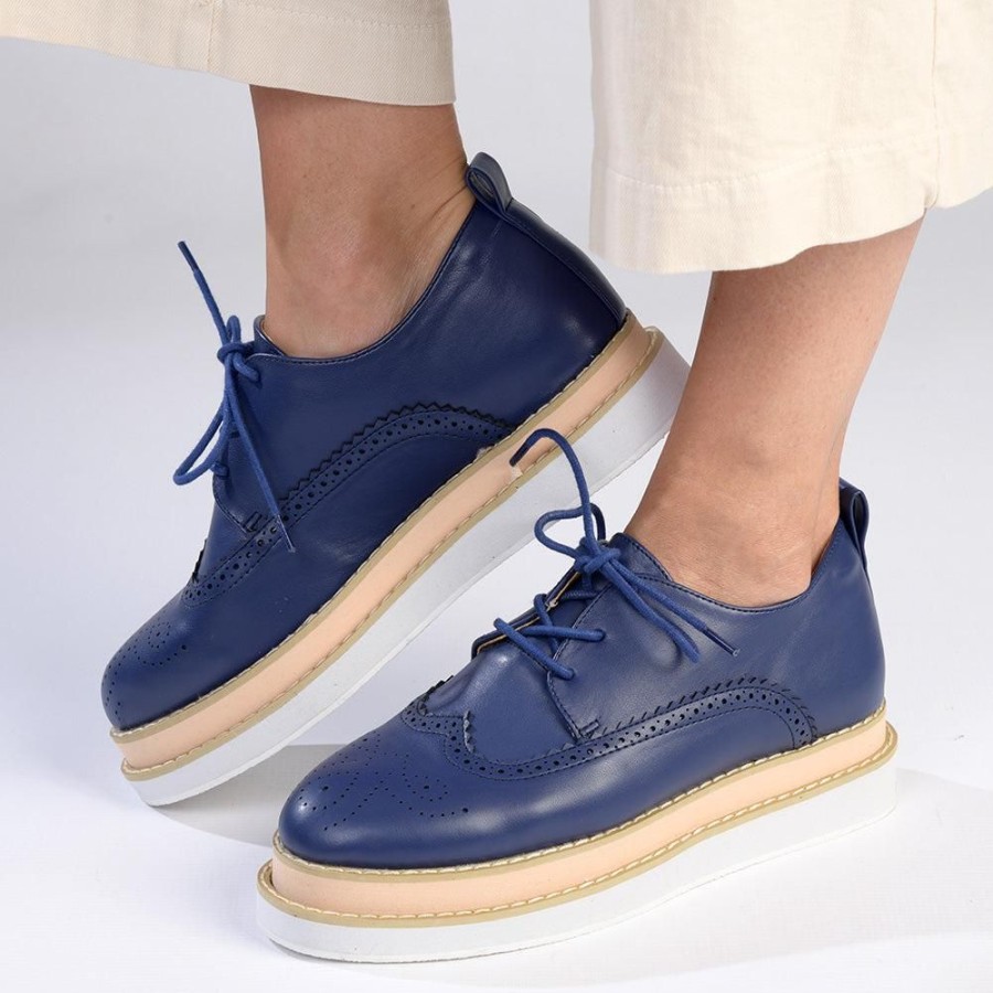 Brogues Madison Heart of New York | Madison Maya 2 Lace Up Brogues Dark Blue