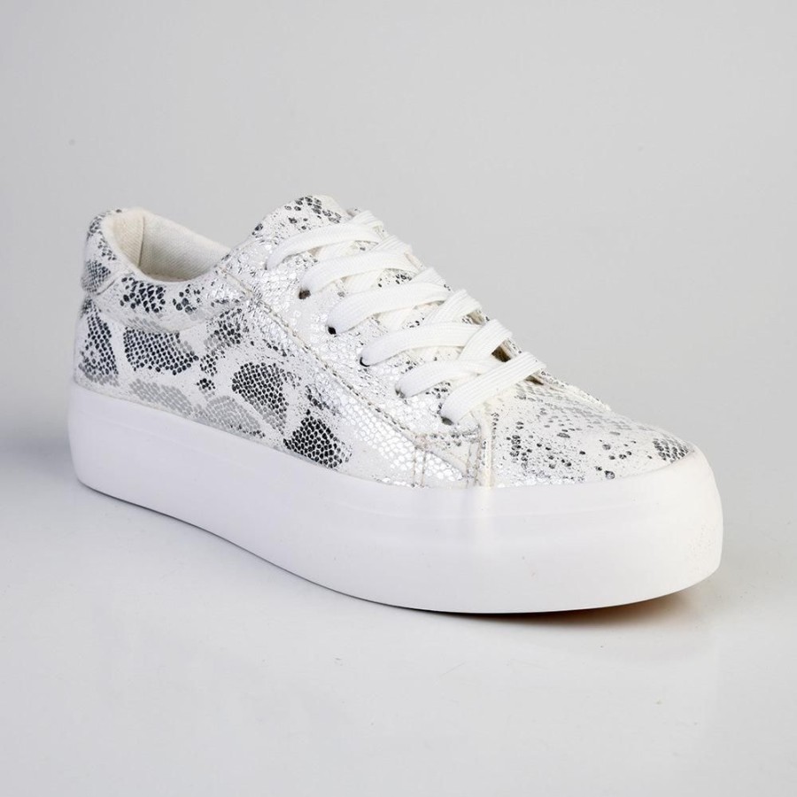 Sneakers Soft Style by Hush Puppy | Soft Style By Hush Puppy Fordan Reptile Sneaker White Silver