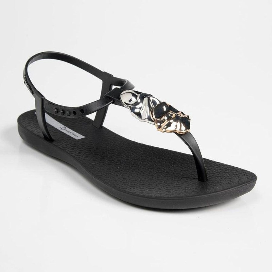 Slippers & Flats Ipanema | Ipanema Abby Glam Thong Sandals Black