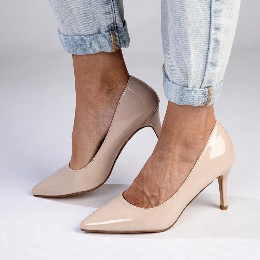 Heels Madison Heart of New York | Madison Penny 3 Patent Court Heels Nude