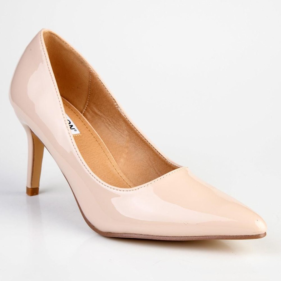 Heels Madison Heart of New York | Madison Penny 3 Patent Court Heels Nude