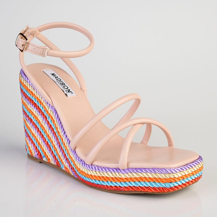 Wedges Madison Heart of New York | Madison Azalia Rope Wedge Sandal Nude