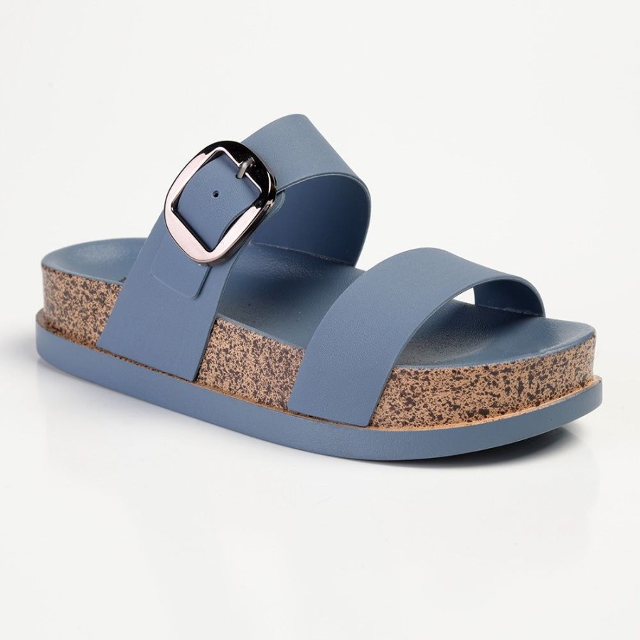 Slippers & Flats Alessio | Alessio Chloe Double Strap Sandals Blue