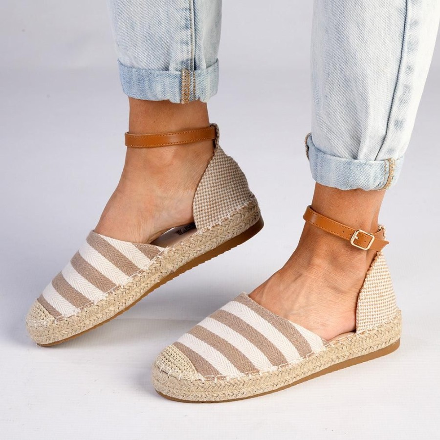 Slippers & Flats Madison Heart of New York | Madison Charlie 2 Closed Espadrille Loafer Nude/White