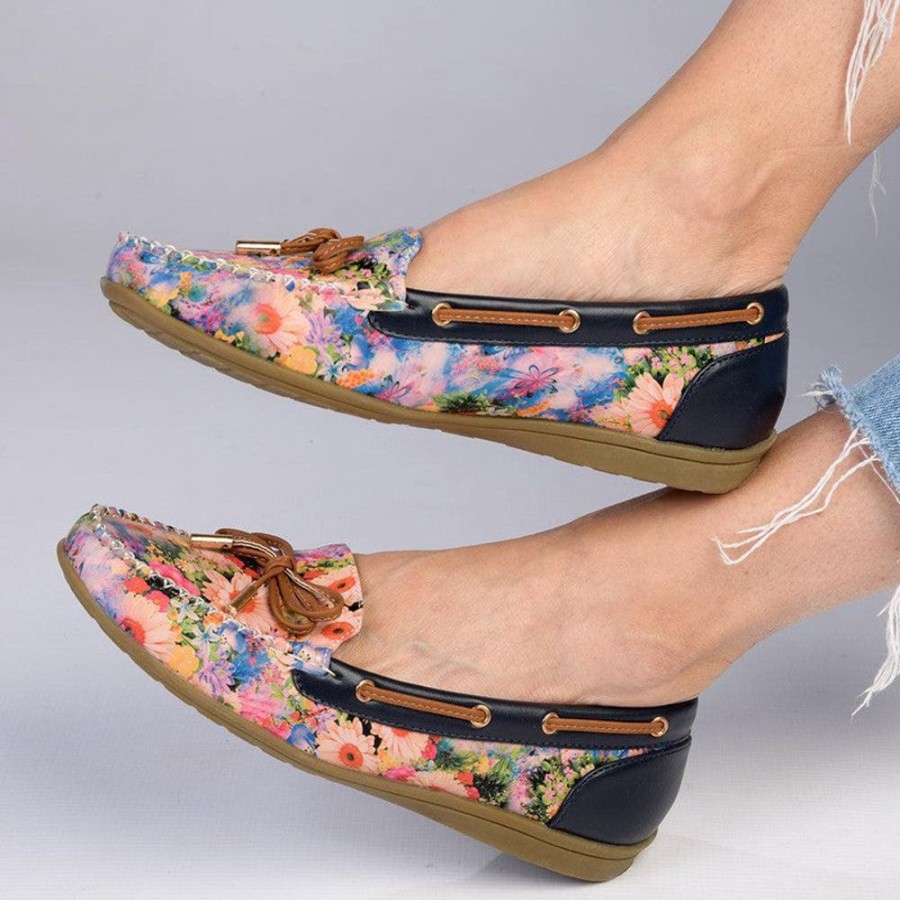 Brogues Soft Style by Hush Puppy | Soft Style By Hush Puppies Domino Floral Ii Loafer Blue