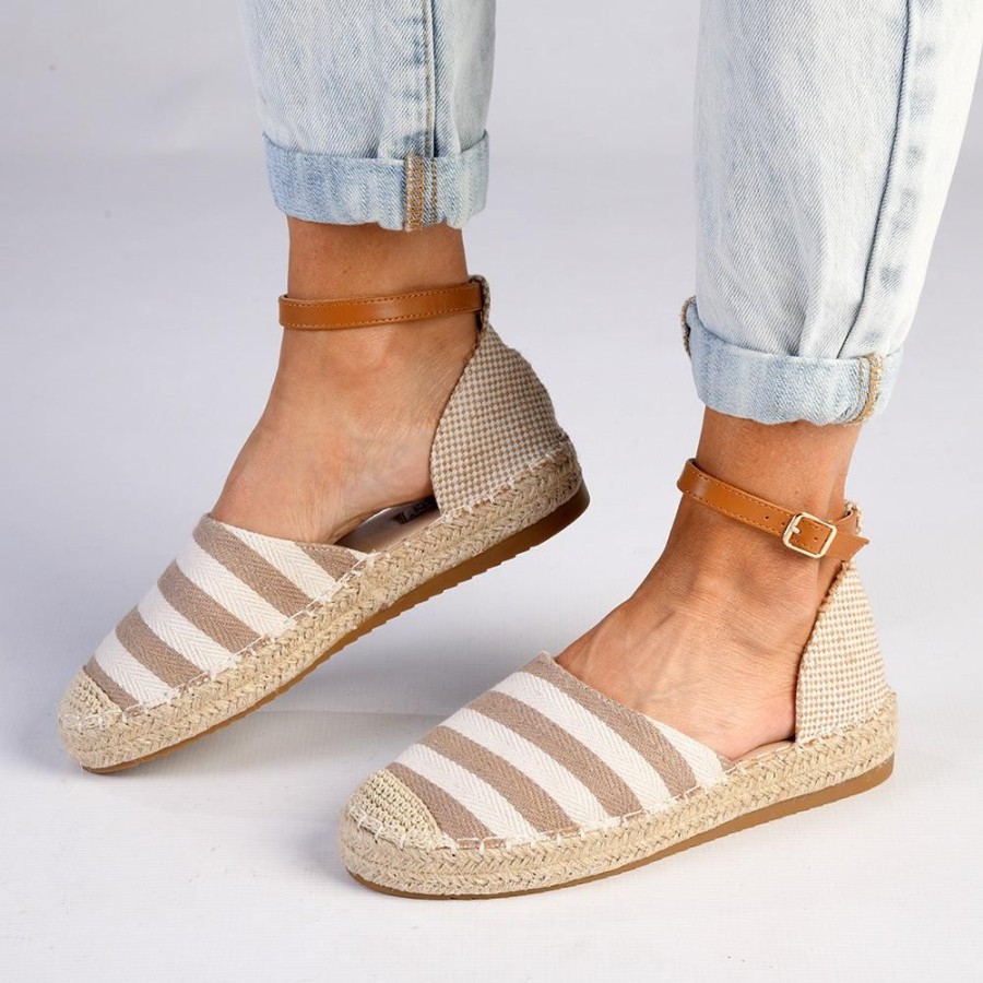 Espadrilles Madison Heart of New York | Madison Charlie 2 Closed Espadrille Loafer Nude/White