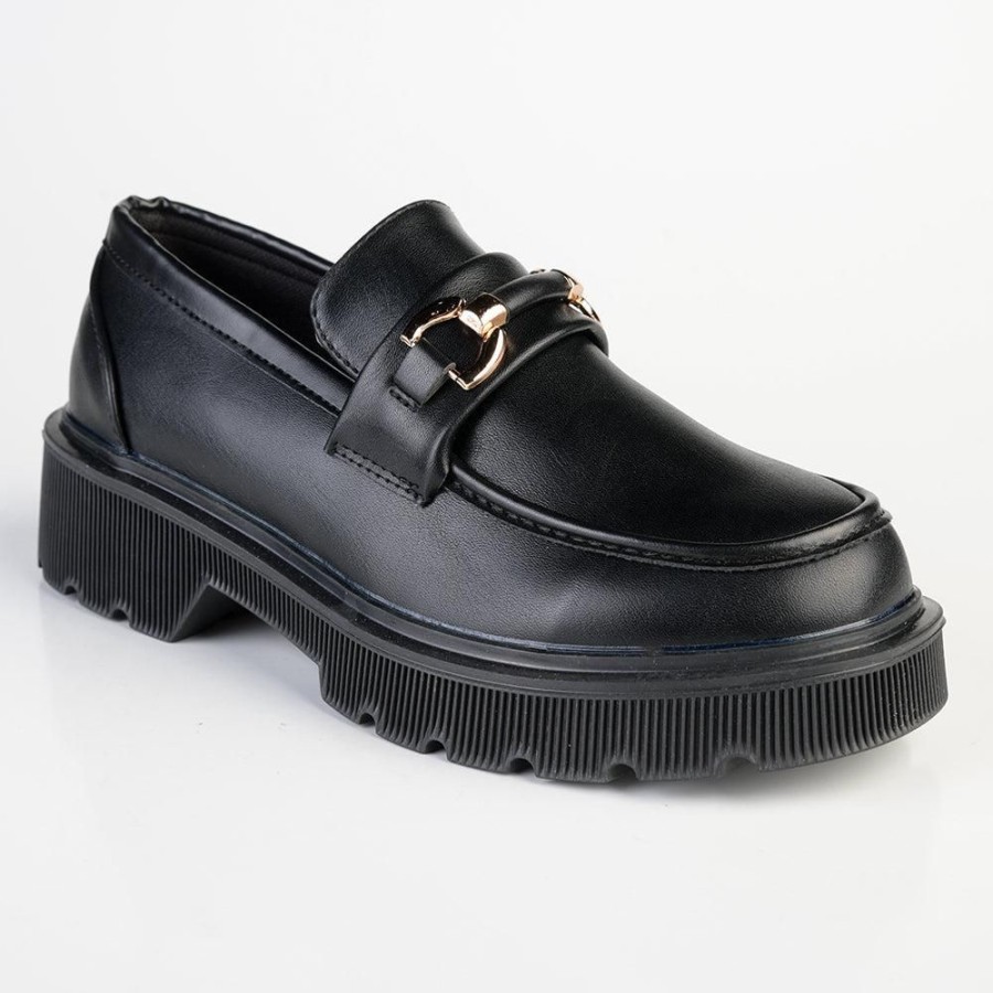 Brogues Madison Heart of New York | Madison Eloise Chunky Sole Slip Brogue Black