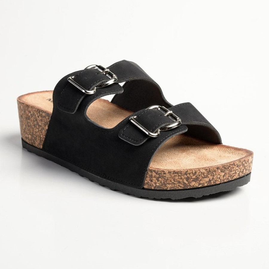 Sandals Madison Heart of New York | Madison Gayle Double Strap Sandals Black