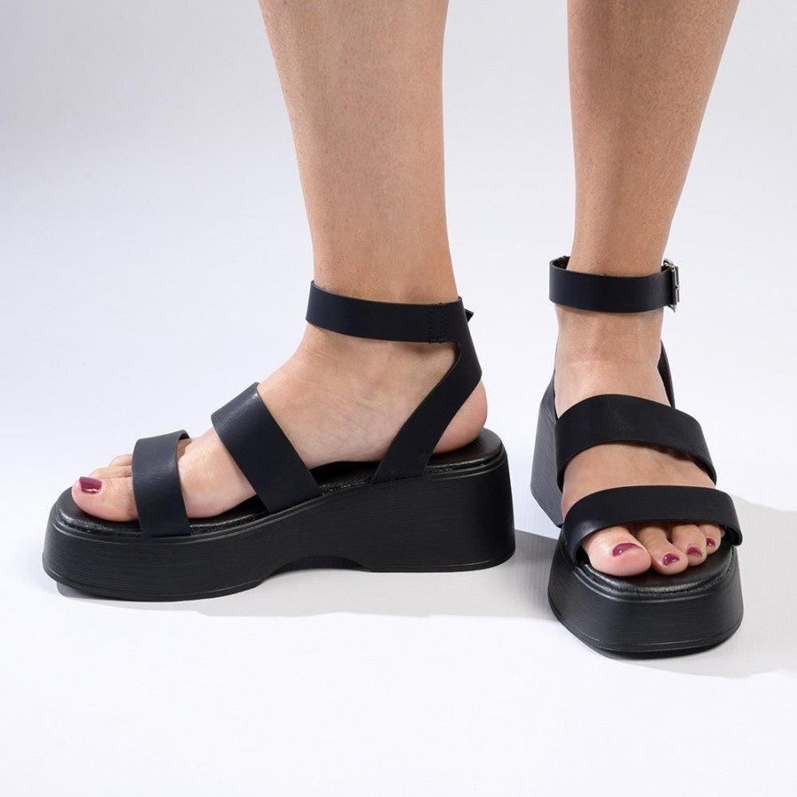 Sandals Madison Heart of New York | Madison Hannah Chunky Sandals Black