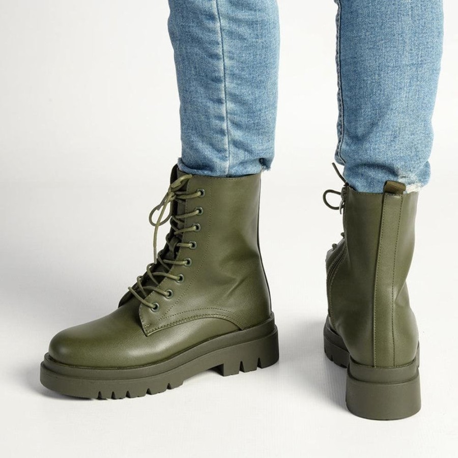 Boots Madison Heart of New York | Madison Kiki Chunky Military Boot Khakhi