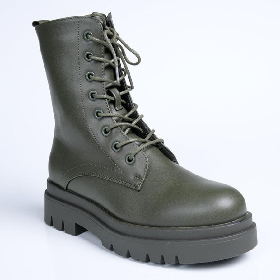 Boots Madison Heart of New York | Madison Kiki Chunky Military Boot Khakhi