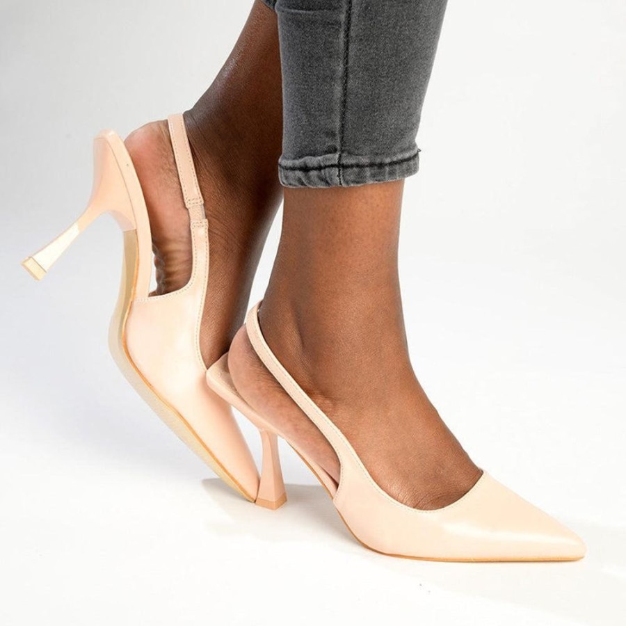 Heels Madison Heart of New York | Madison Kisha Slingback Heels Nude