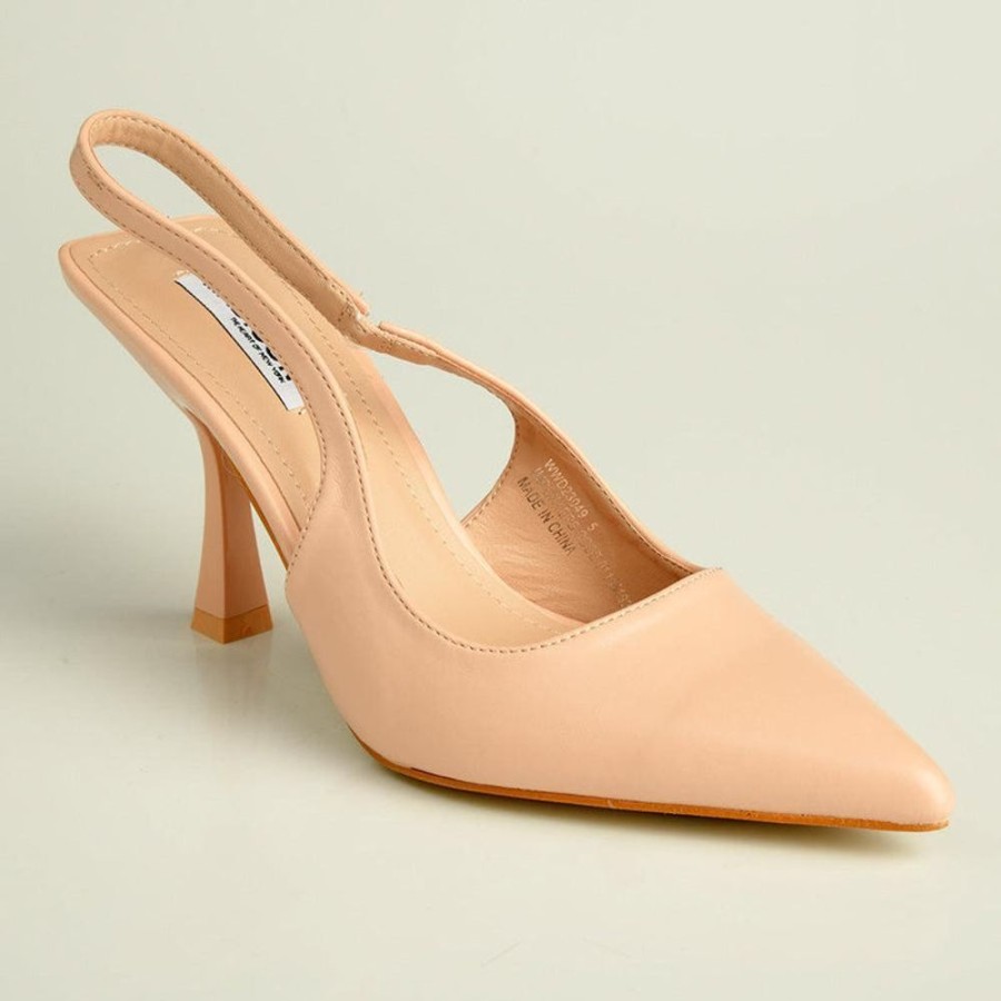 Heels Madison Heart of New York | Madison Kisha Slingback Heels Nude