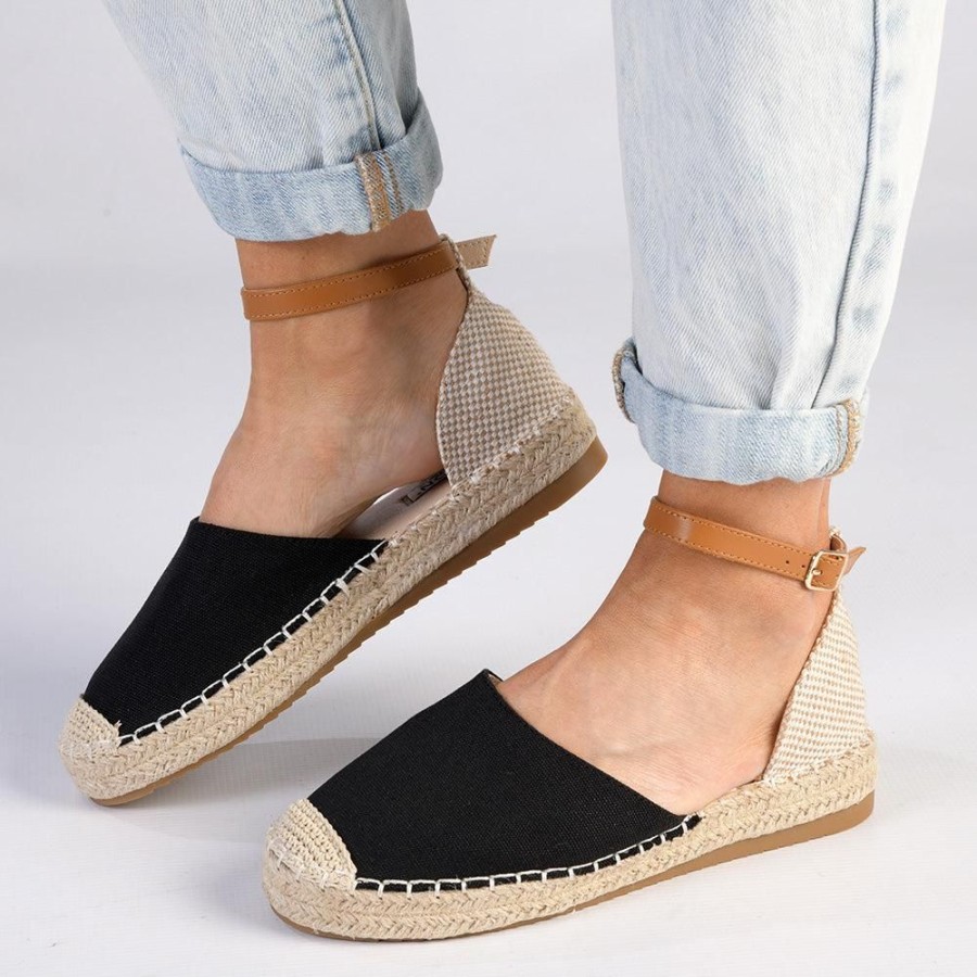 Espadrilles Madison Heart of New York | Madison Charlie 2 Closed Espadrille Loafer Black/Nude/Tan