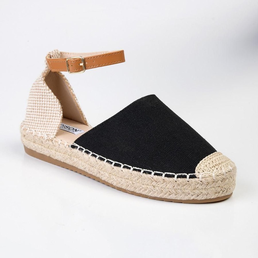 Espadrilles Madison Heart of New York | Madison Charlie 2 Closed Espadrille Loafer Black/Nude/Tan