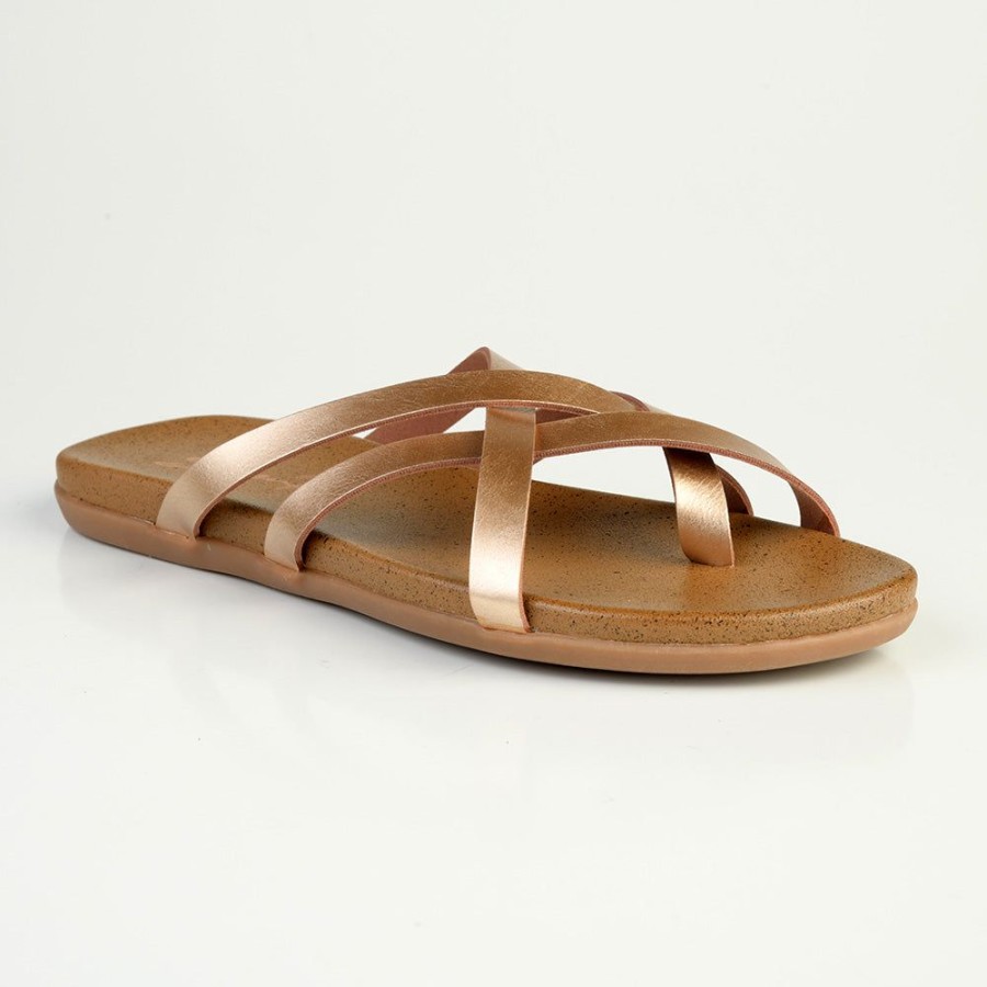 Sandals Seven7 | Melbourne Ladies Flat Push In Sandal Gold