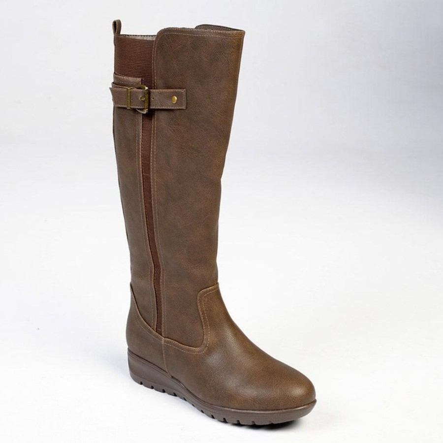 Boots Franco Rossi | Franco Rossi Diana Low Wedge Boot Brown