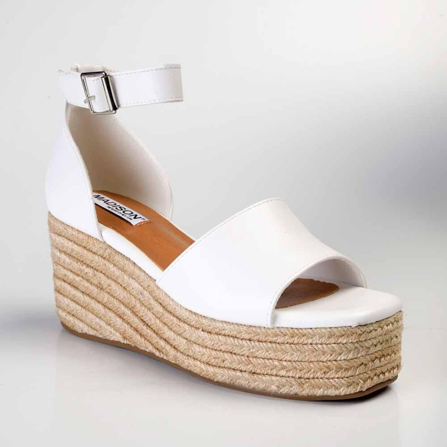 Espadrilles Madison Heart of New York | Madison Cameron Espadrille Wedge White